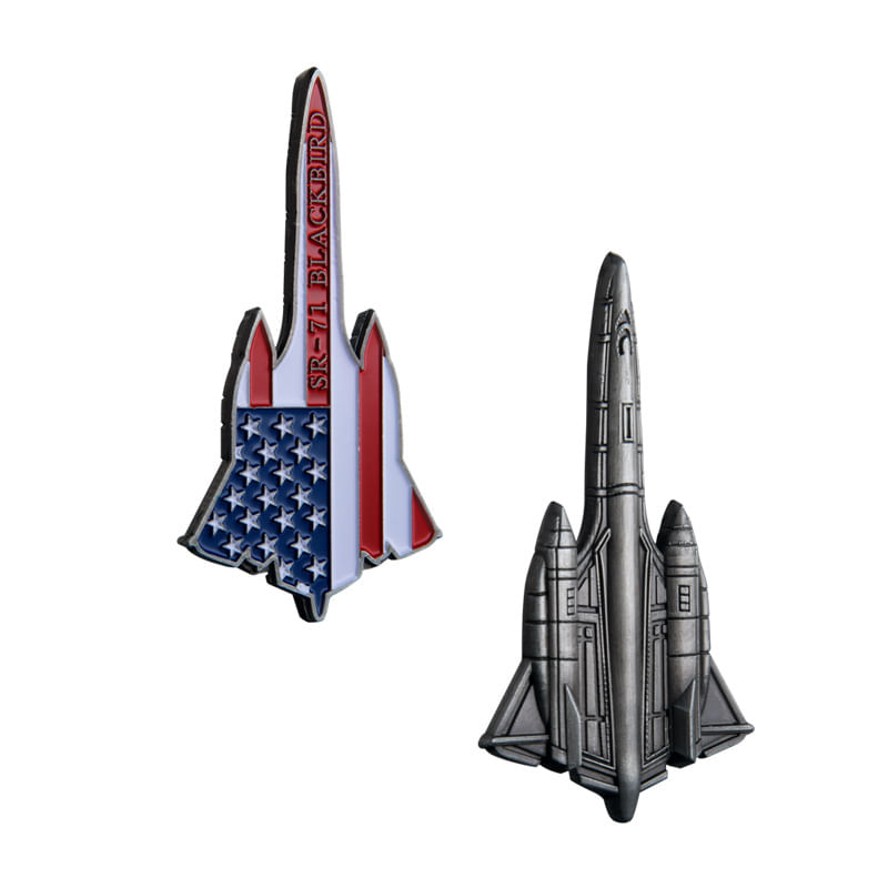 Moeda Comemorativa Sr-71 Blackbird Fighter Jet Medallion