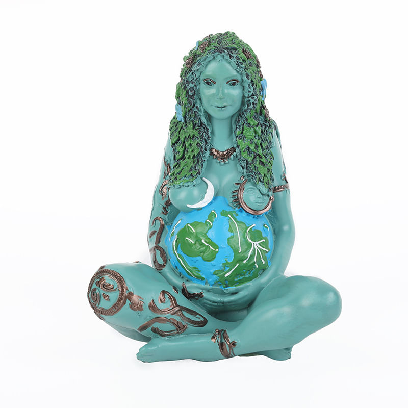 Estatueta De Resina De 14,4 Cm Da Deusa Mãe Gaia Da Escultura Terra