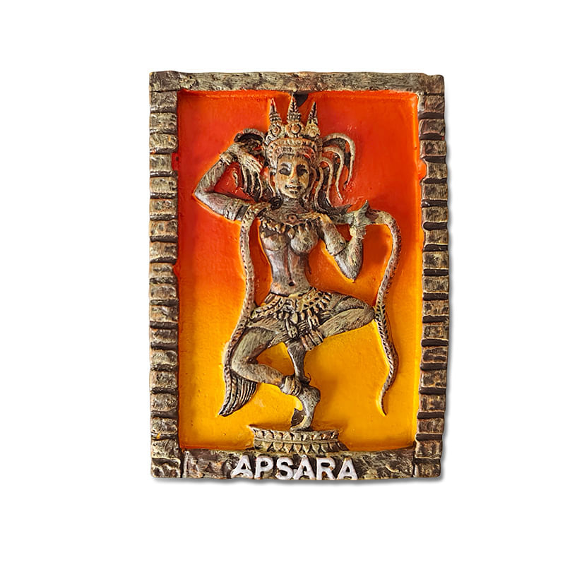 Geladeira Magnet Dance Resin Cambodian Art 5x6,9cm