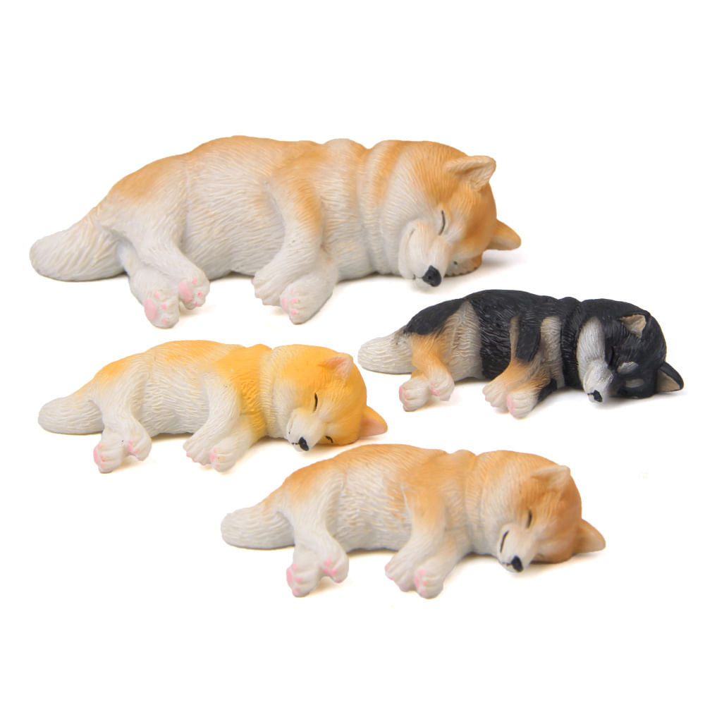 Conjunto De Ímãs De Geladeira Cute Sleeping Corgi &amp; Husky, 4 Unidades
