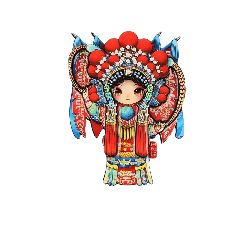 Ímã De Geladeira Chinese Opera Peking Opera Máscara Facial De Madeira