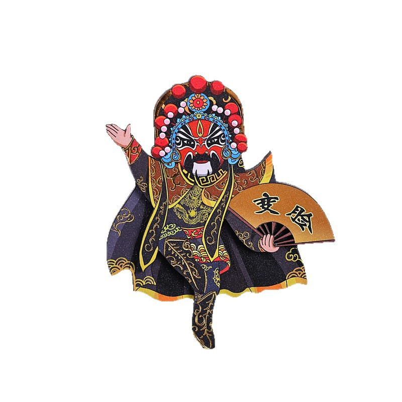 Frigorífico Magnet Peking Opera Face Changing Refrigerador De Madeira