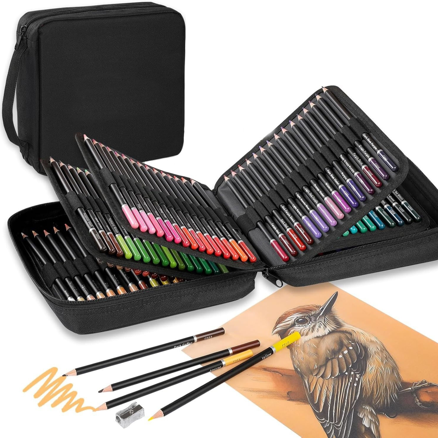 Conjunto De Lápis Sketch, 57 Unidades Com Lápis De Grafite E Lápis De Cor