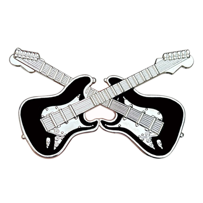 Guitarra Rock &amp; Roll Belt Buckle Guitarras Elétricas Cruzadas Em Liga