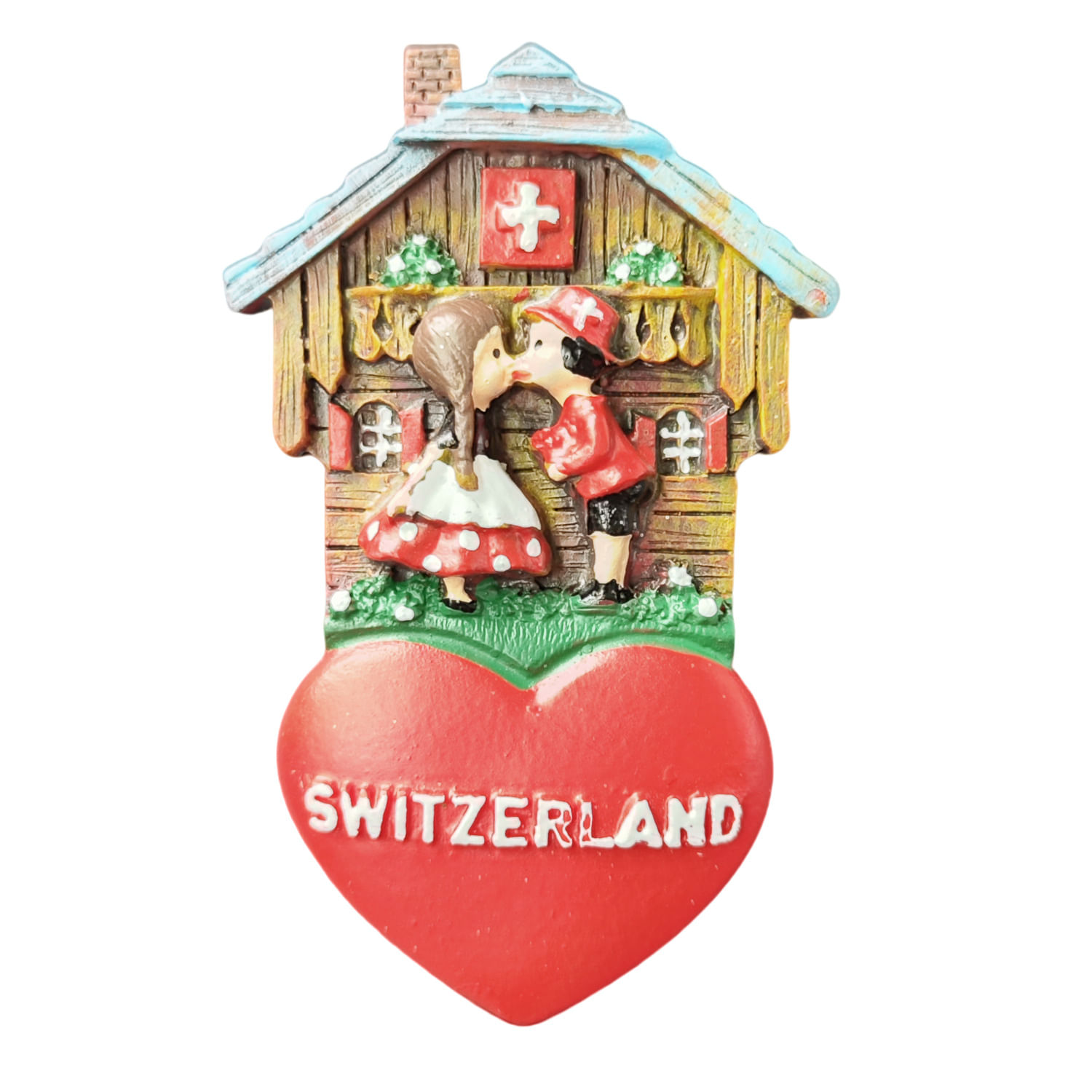 Ímã De Geladeira 3d Suíça, Resina De Lembrança, Casal Beijando