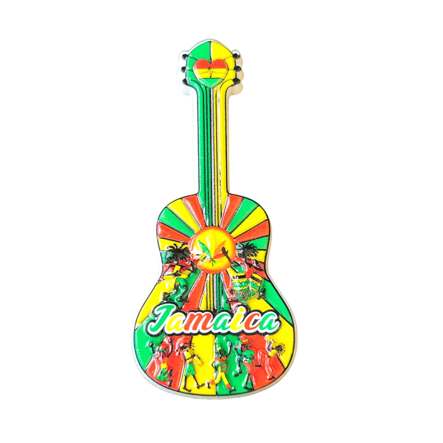 Lembrança De Guitarra Jamaica, Resina 3d, Ímã De Geladeira