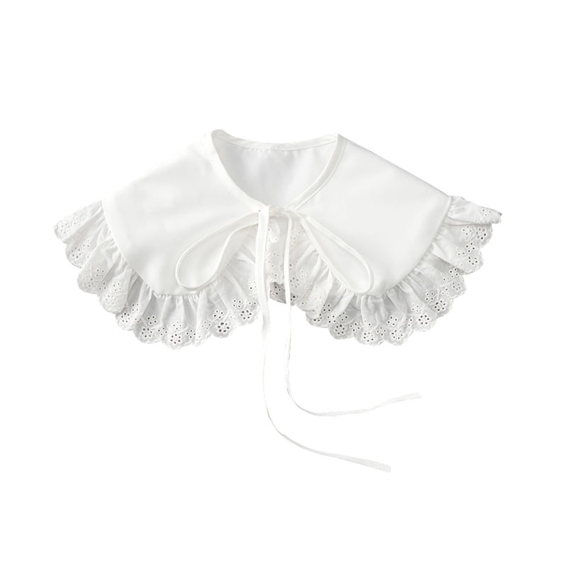 Gola Falsa, Delicada Renda, Babado Branco Para Mulheres E Meninas