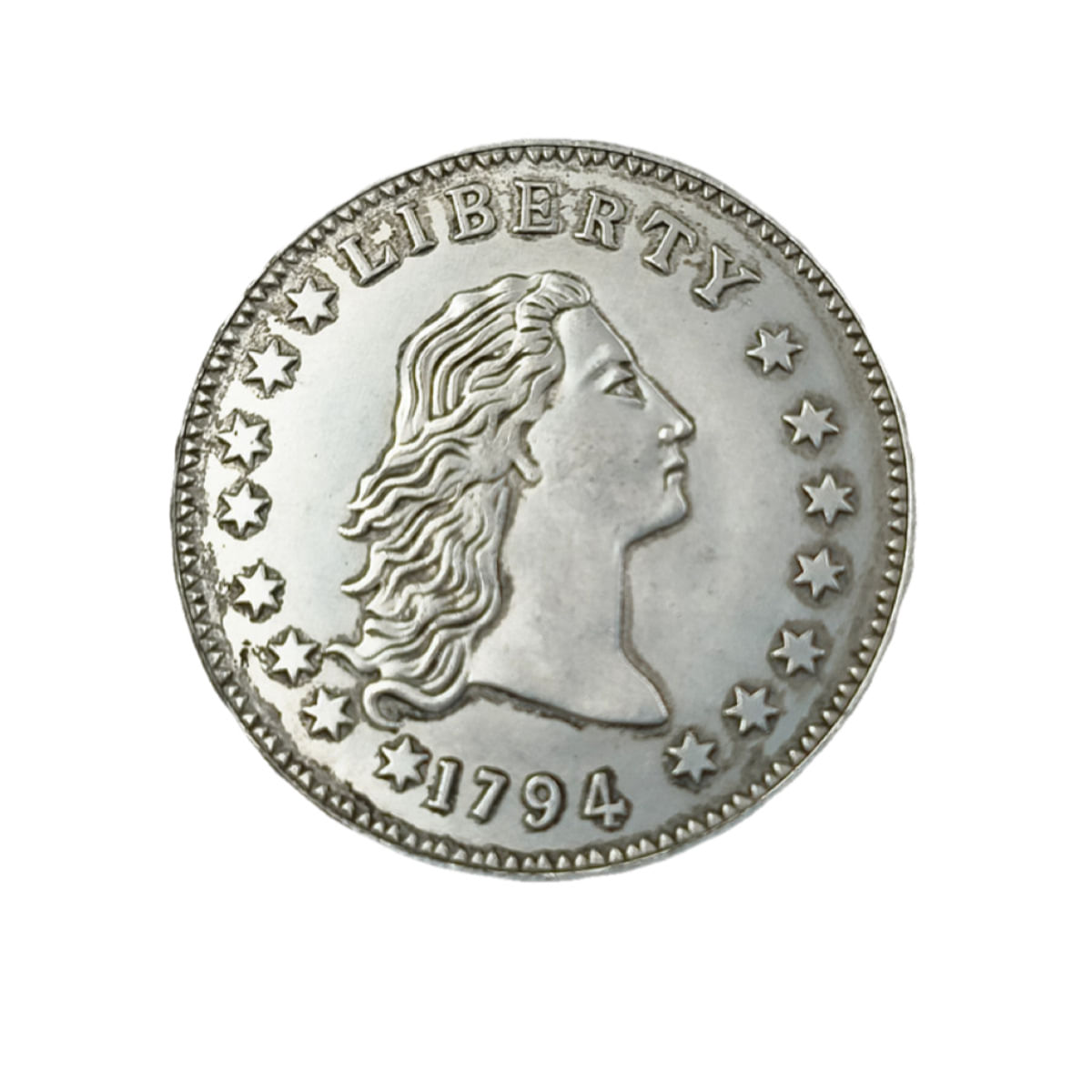 Moeda Comemorativa 1794 Libertys Head 35g 3,8 Cm Banhada A Prata