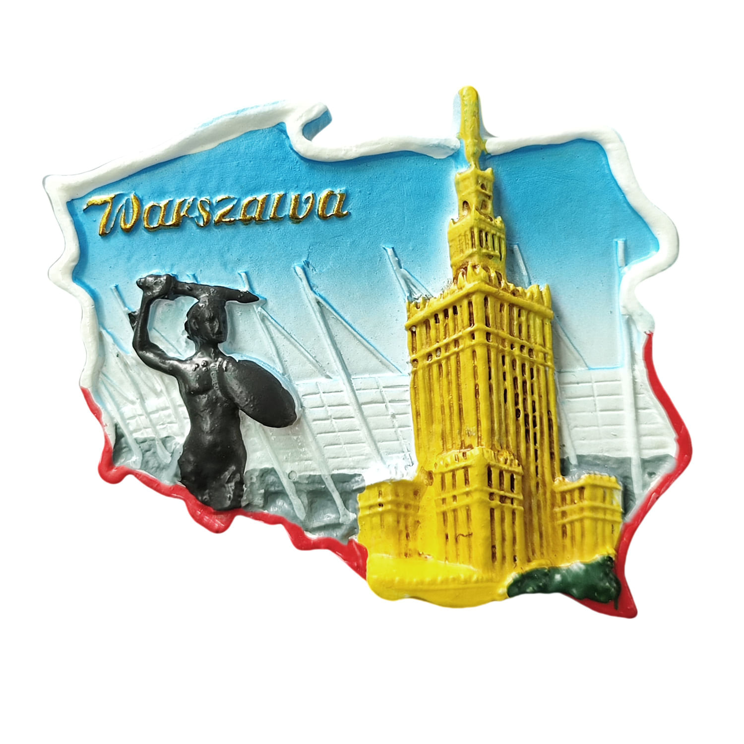 Fridge Magnet Warsaw Landmark 3d Poland Travel Souvenir