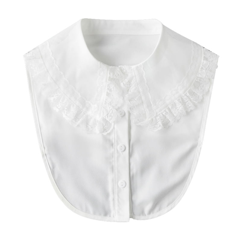 Gola Falsa Com Design Elegante De Babados De Renda Para Mulheres