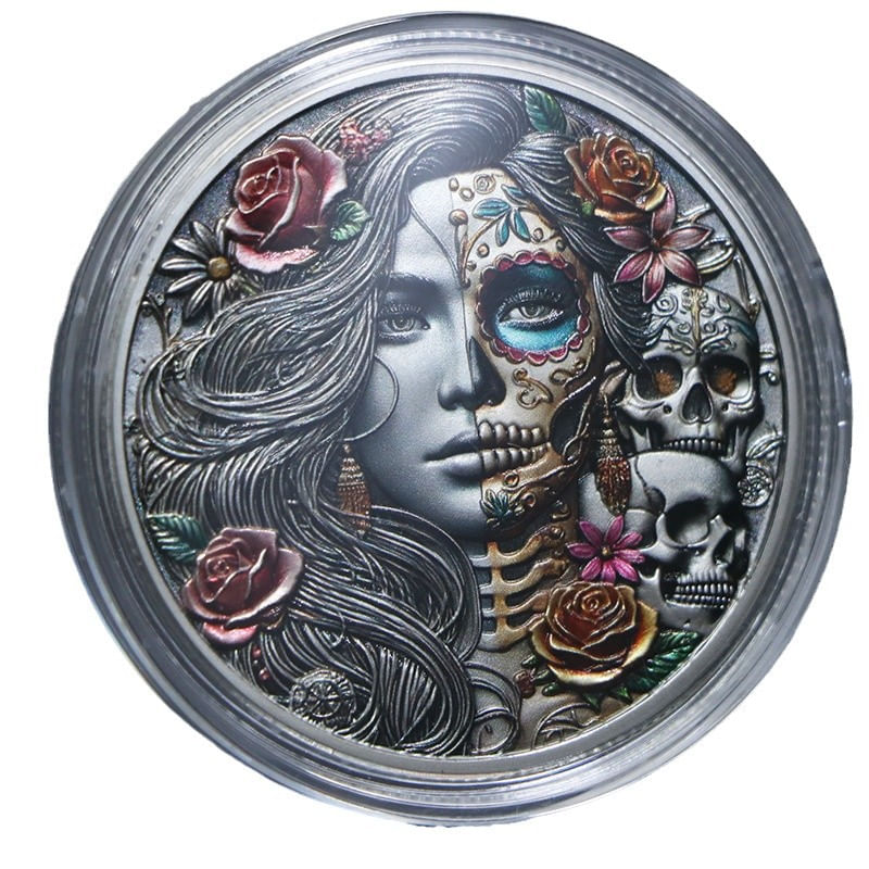 Moeda Comemorativa High Relief Rose Mechanical Woman