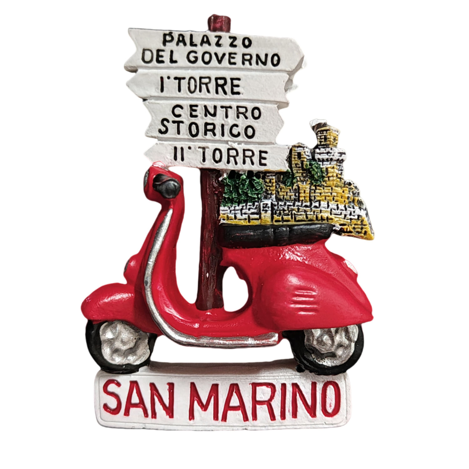 Lembrança De Resina 3d Para Imã De Geladeira San Marino Scooter
