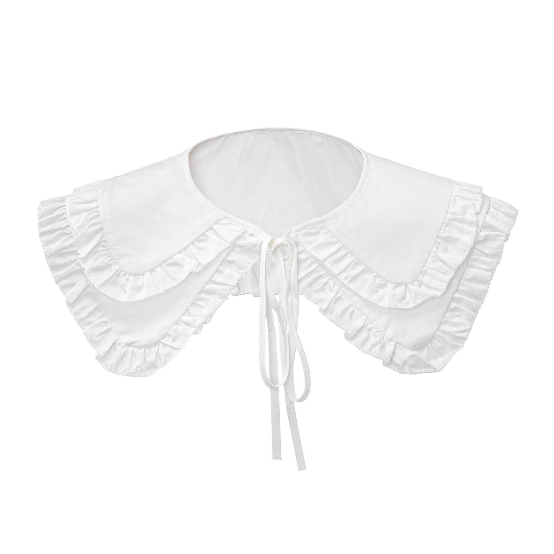 Gola Falsa, Charmoso Design De Babados, Algodão Para Mulheres