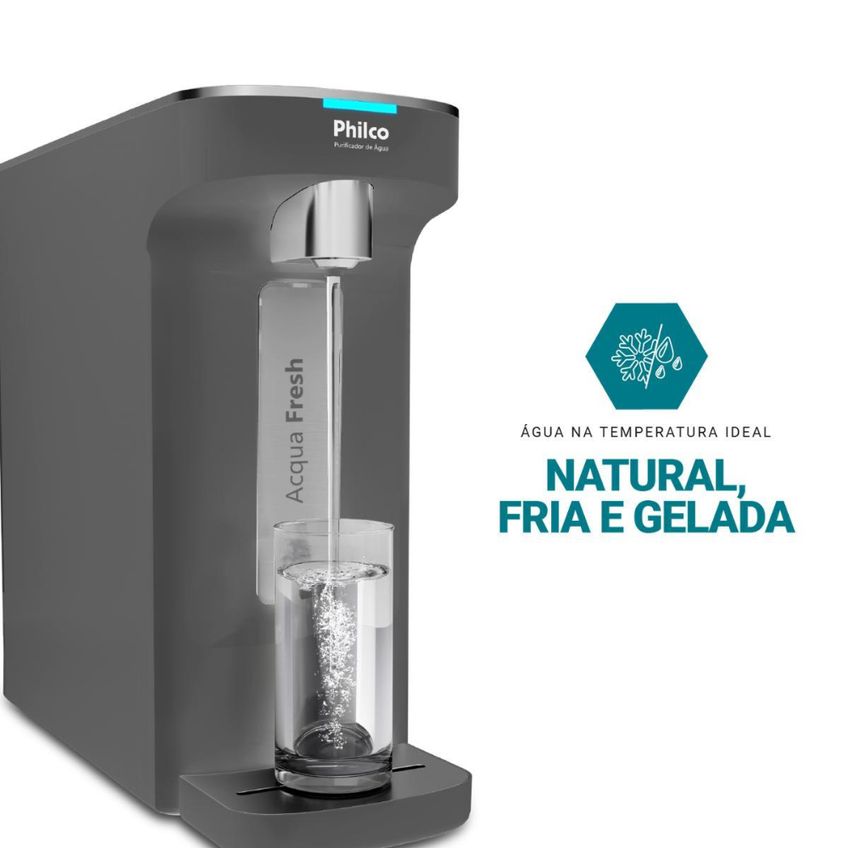 Purificador De Água Natural E Gelada Philco Ppu12c Cinza Bivolt - imagem 4