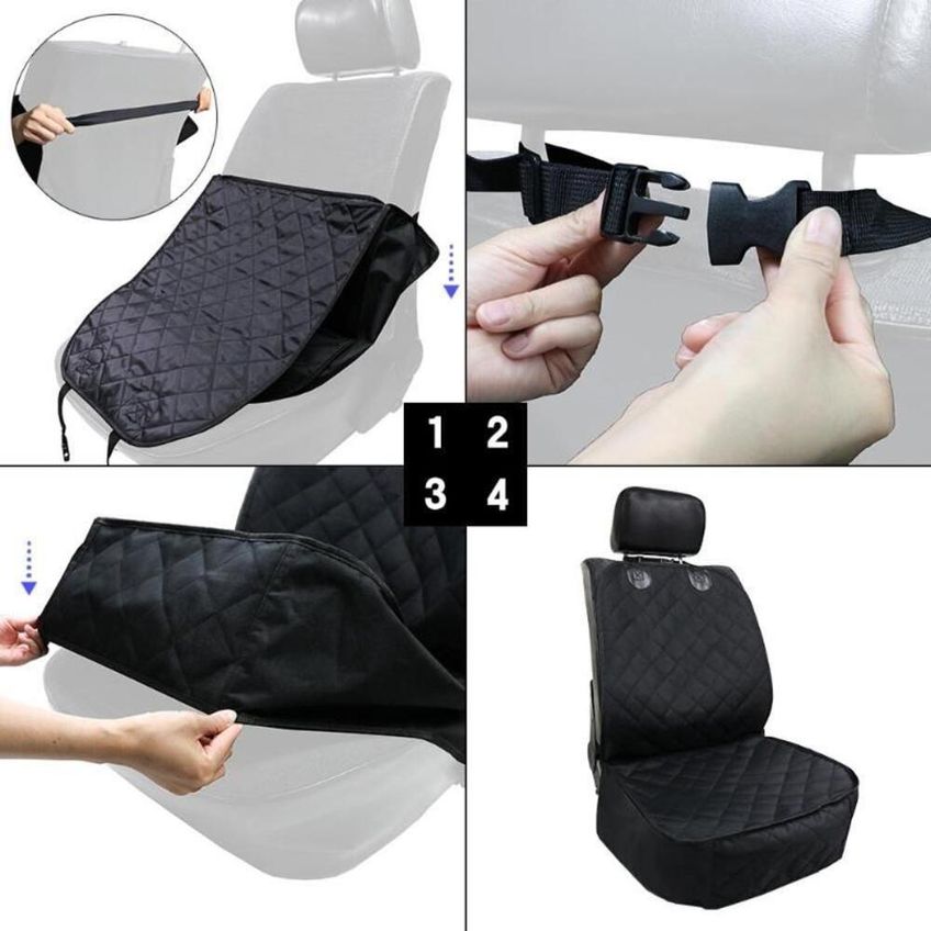 Cadeira Pet Transporte Caes Gatos Capa Protetora Impermeavel Assento Banco Carro Passeio Cadeirinha Cama Animais - imagem 3