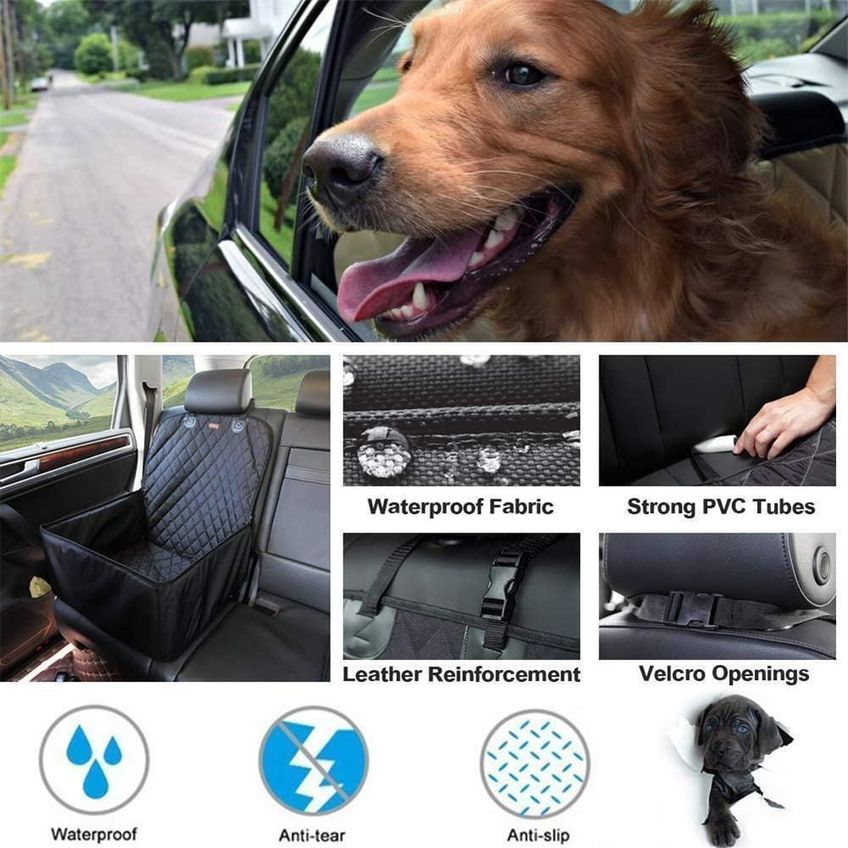 Cadeira Pet Transporte Caes Gatos Capa Protetora Impermeavel Assento Banco Carro Passeio Cadeirinha Cama Animais - imagem 4