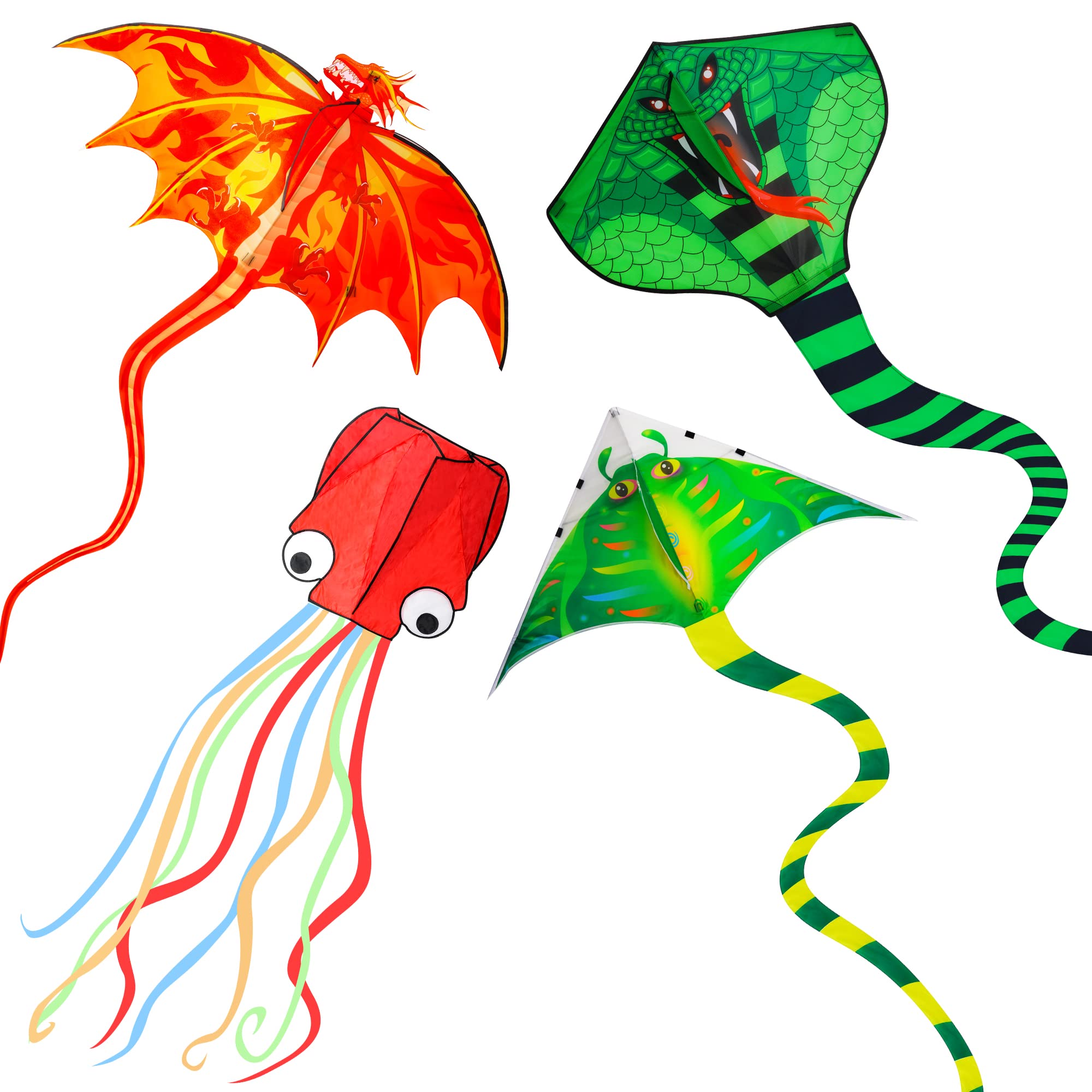 Pacote Com 4 Pipas Crogift Fire Dragon, Green Snake E Devil Fish