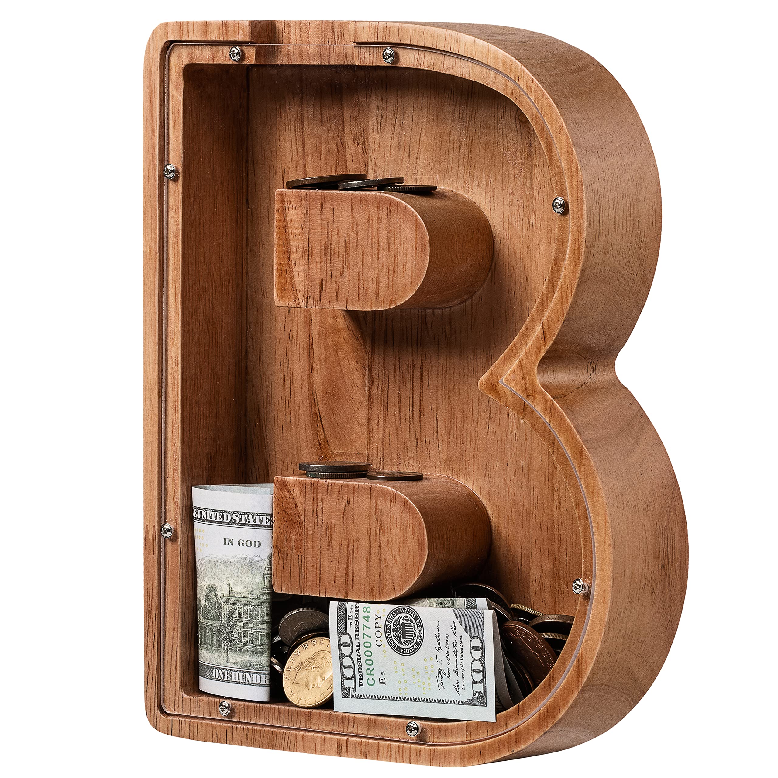 Piggy Bank Ladenk Wooden Large Letter Alphabet Money Bank
