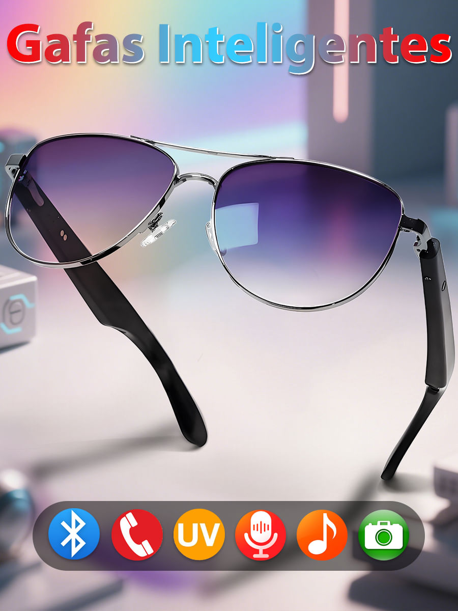 Óculos De Sol Inteligentes Sacosding Aviators Bluetooth 5.4 Com Ai Voice