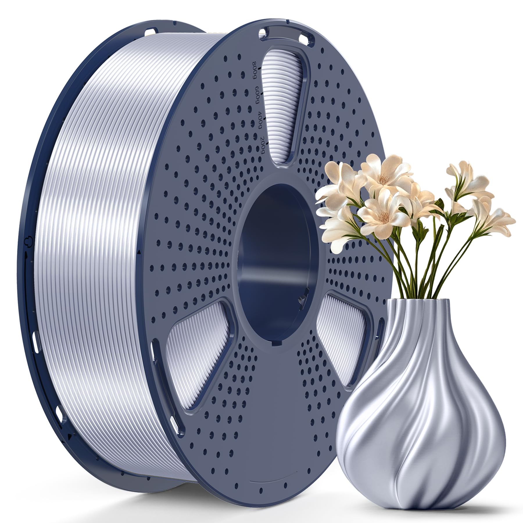 Filamento De Impressora 3d Sunlu Silk Pla 1,75 Mm 1 Kg Prata