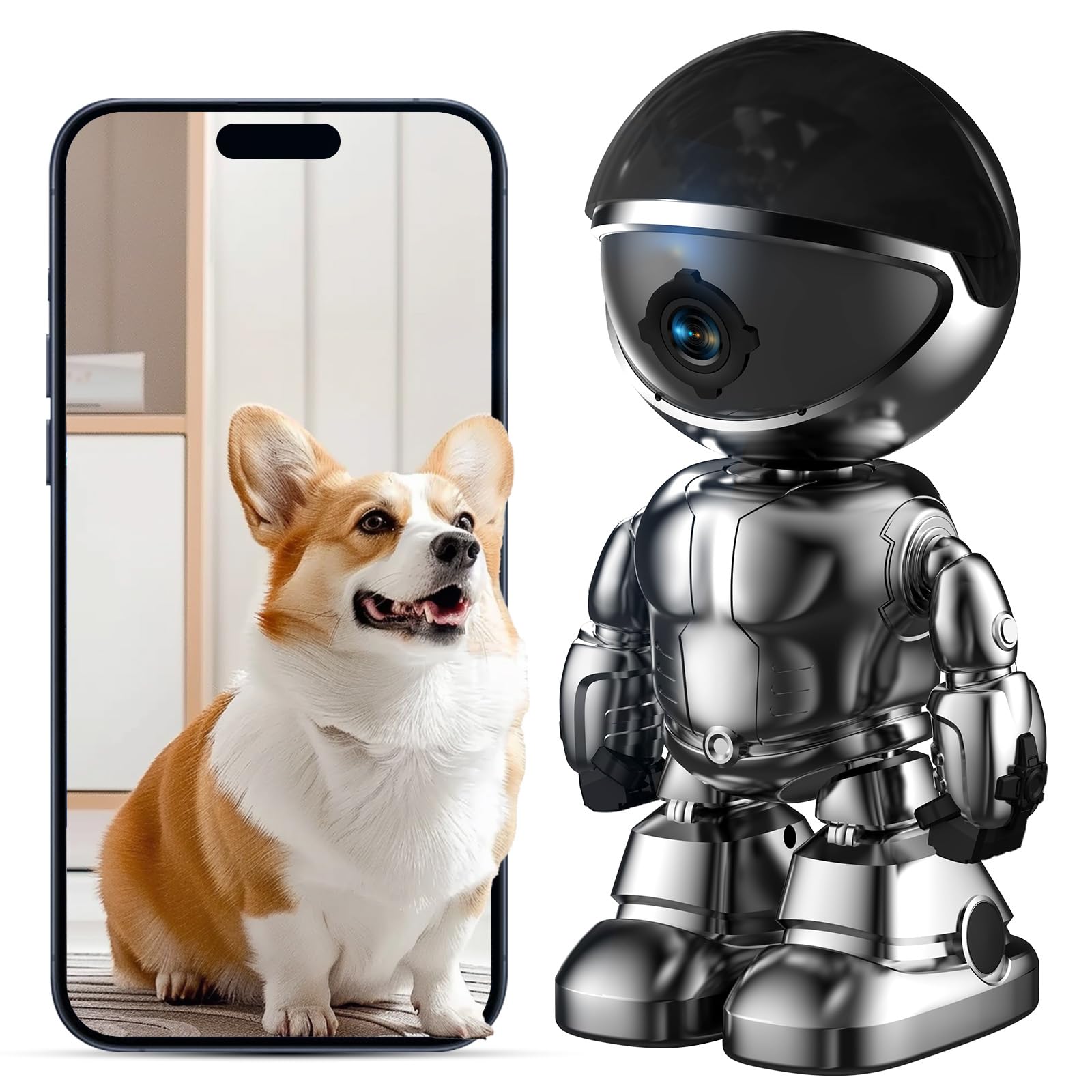 Câmera Interna Dypco 2k 5g/2,4 Ghz Wifi Home Security Com Sirene