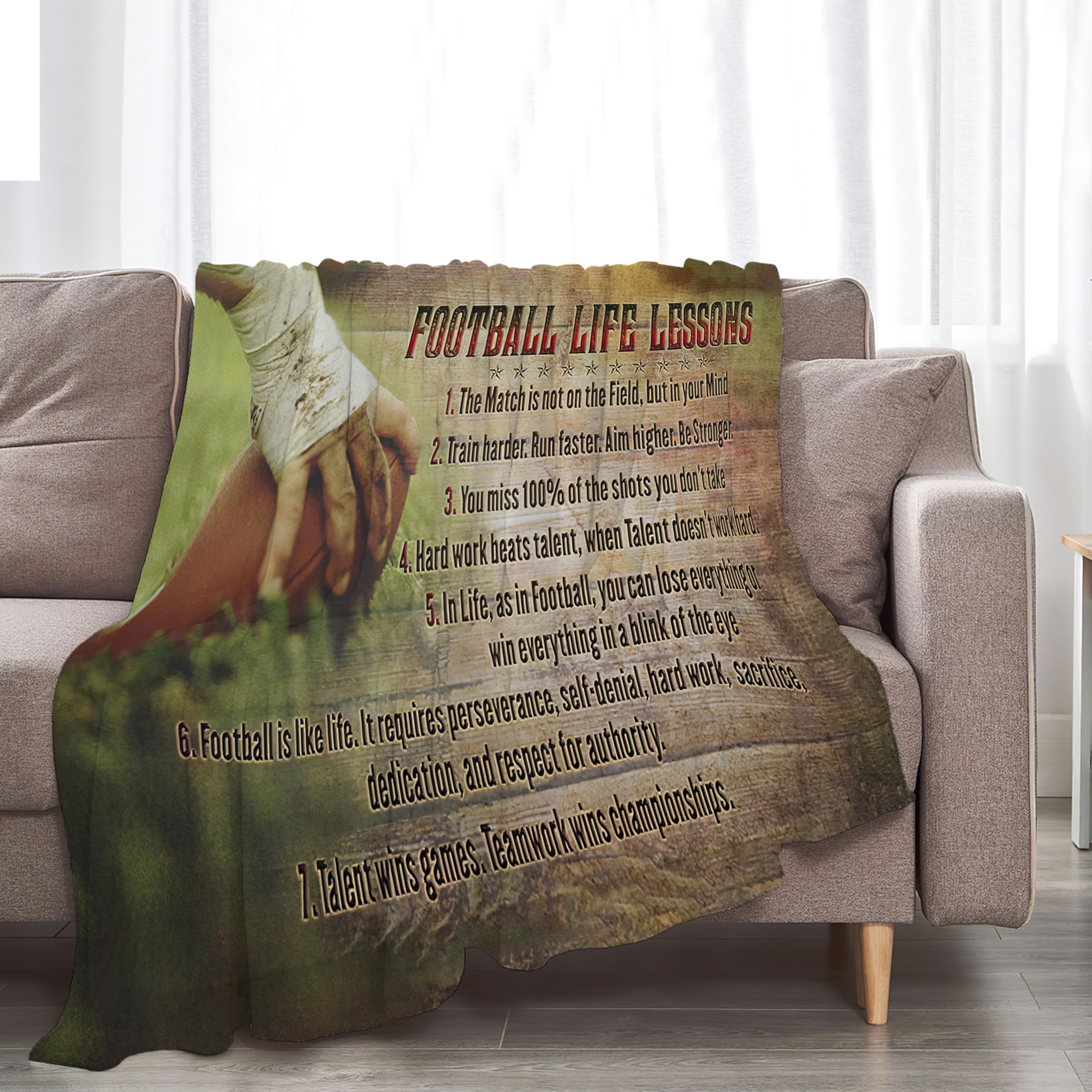 Throw Blanket Exroozy Football Life Lessons Para Crianças 127x102cm