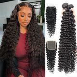 Peruca Yifute Curly &amp; Wavy Human Hair 12a Brazilian Deep Wave