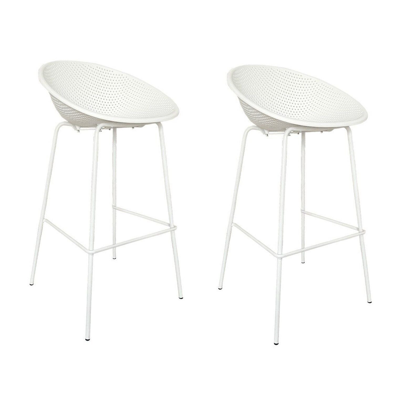 Kit Com 2 Banquetas De Jardim Drops Branco