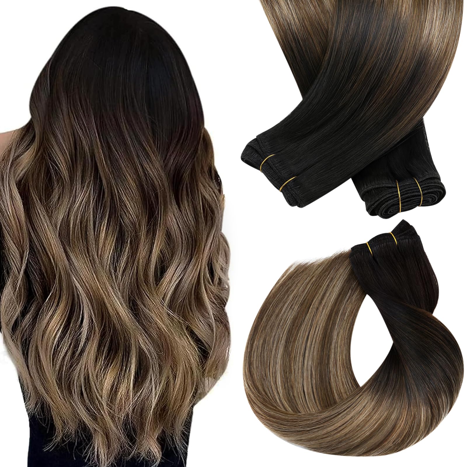Extensões De Cabelo Sunny Hair Weft Human Hair Ombre 18 Polegadas 100g