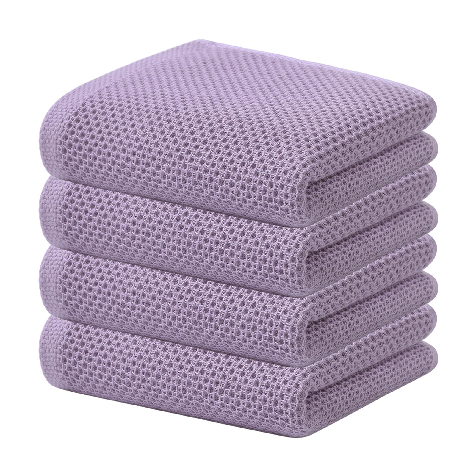 Toalhas De Cozinha Kitinjoy Waffle Weave 100% Algodão, Pacote Com 4