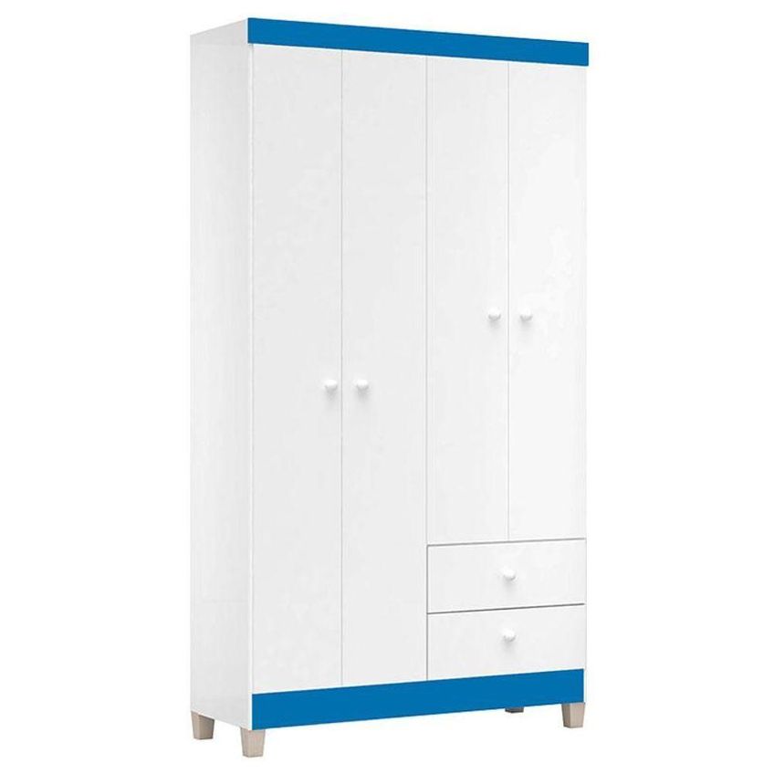 Cômoda E Guarda Roupa 4 Portas Baby Kids Branco Flex - Incorplac - imagem 5