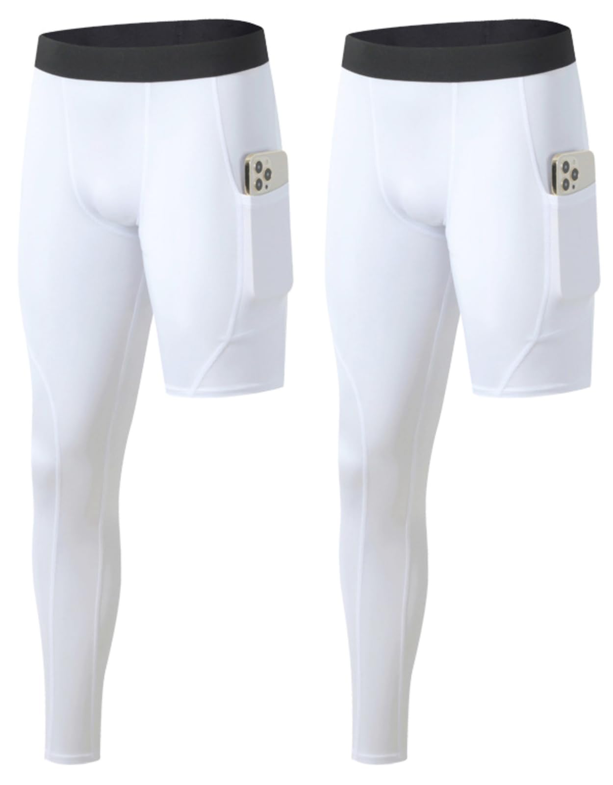 Calças De Compressão Hotfiary Para Homens, Pacote Com 2 Unidades De Basquete