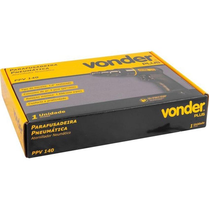 Parafusadeira Pneumática Encaixe 1-4 Ppv 140 - Vonder Plus - imagem 4