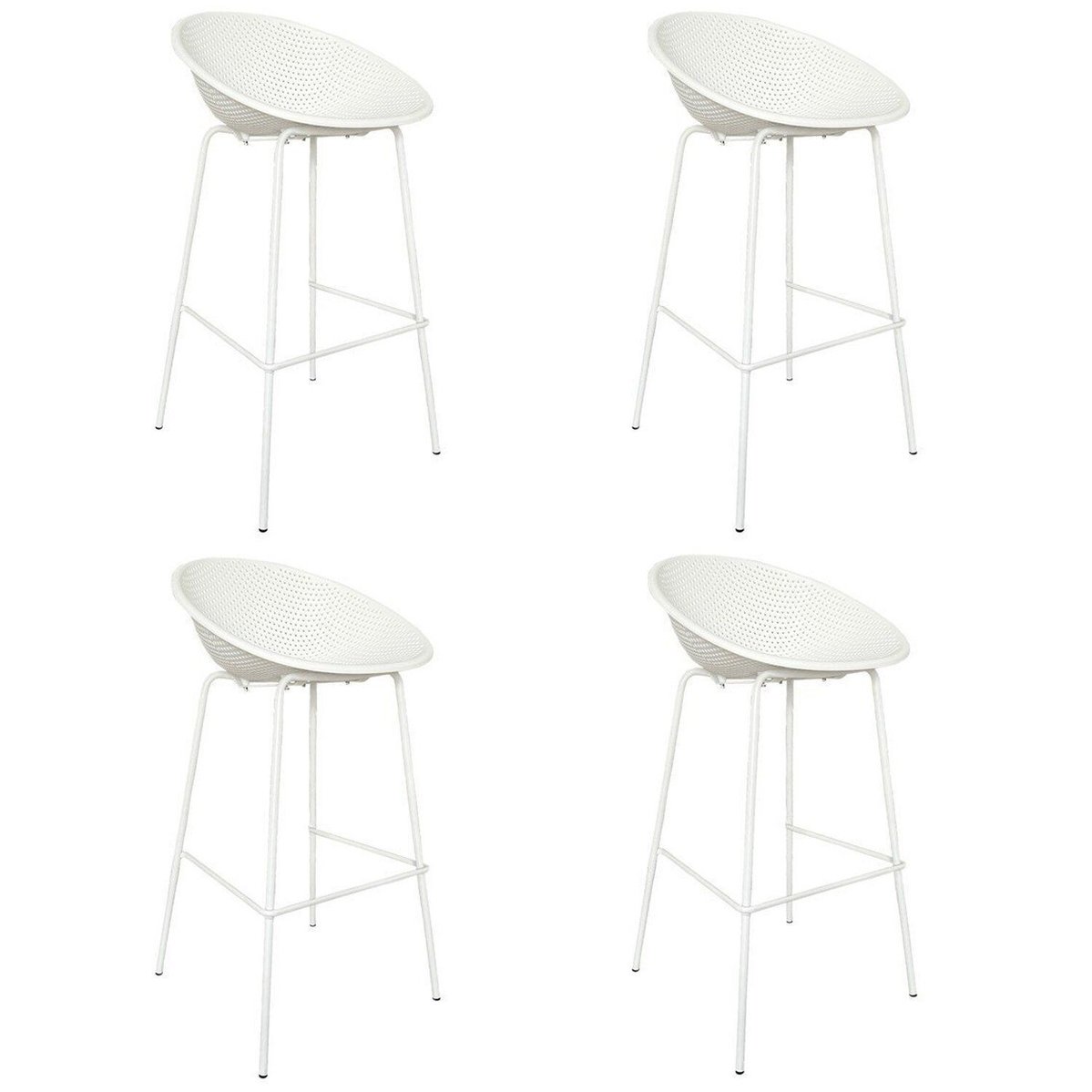 Kit Com 4 Banquetas De Jardim Drops Branco