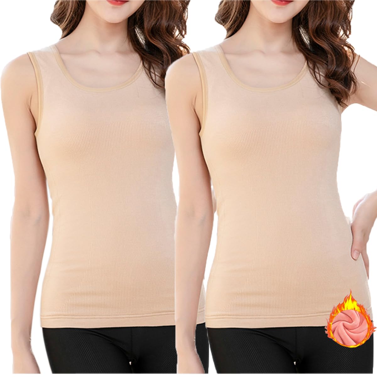 Camiseta Íntima De Algodão Forrada Com Lã Térmica Para Mulheres