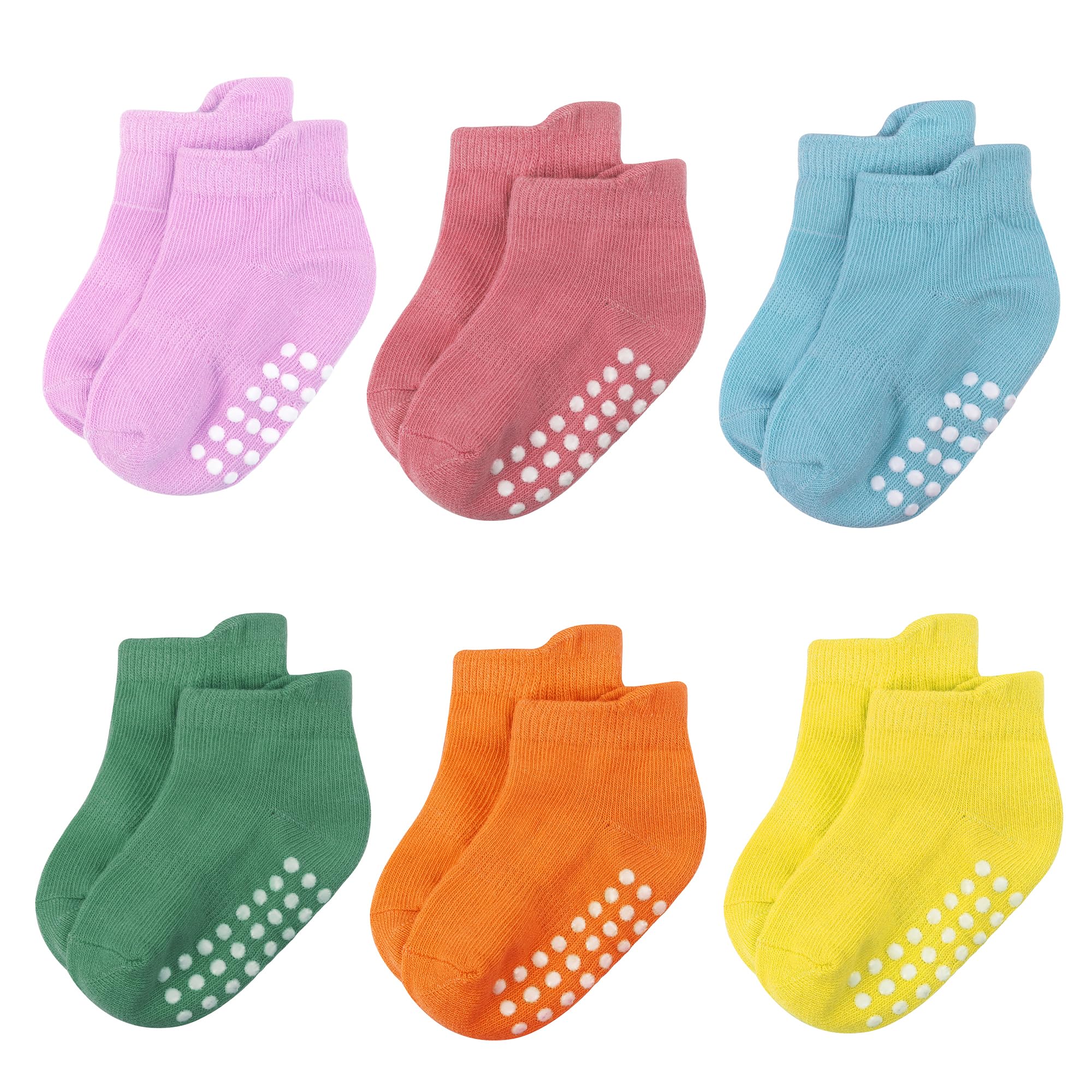 Meias De Bebê Jealkip, Pacote Com 6 Unidades, Algodão Antiderrapante, Para 3 A 10 Anos