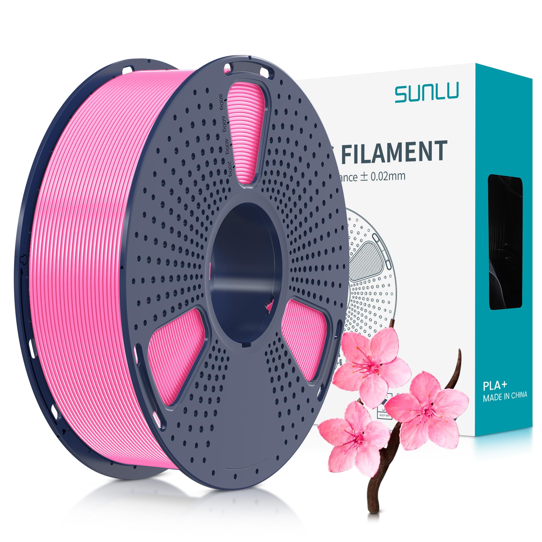 Filamento Para Impressora 3d Sunlu Pla Plus 1,75 Mm, 1 Kg, Bobina Rosa