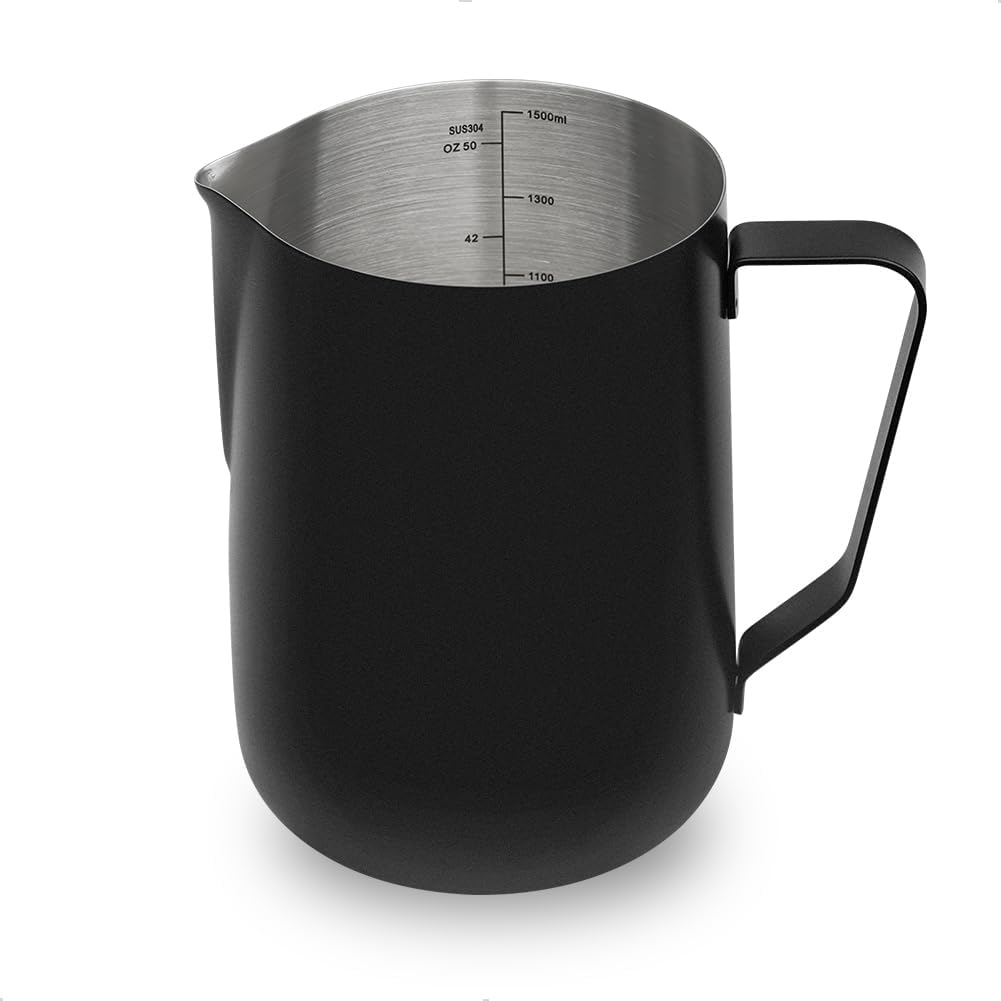 Relógio Milk Fomothing Pitcher 1500ml Em Aço Inoxidável Preto