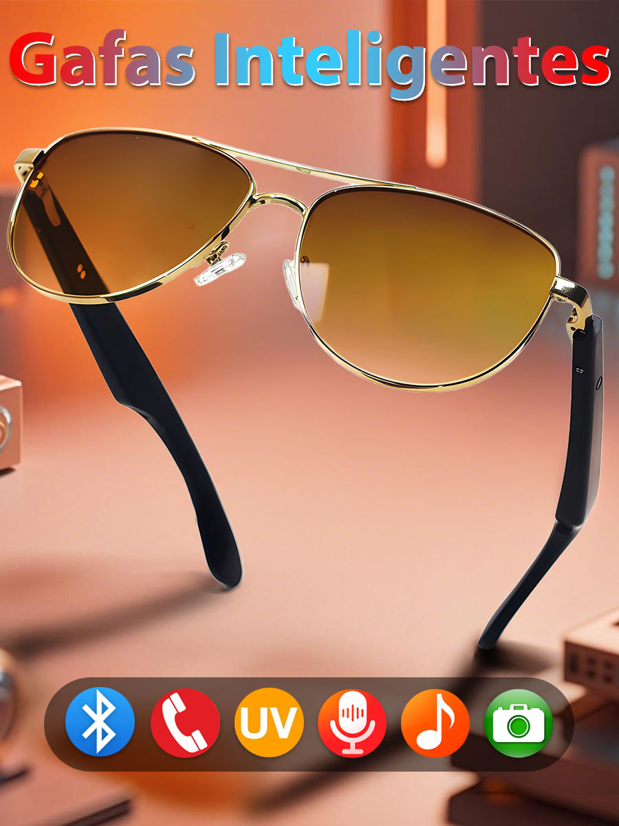 Óculos De Sol Inteligentes Sacosding Aviators Bluetooth 5.4 Com Ai Voice
