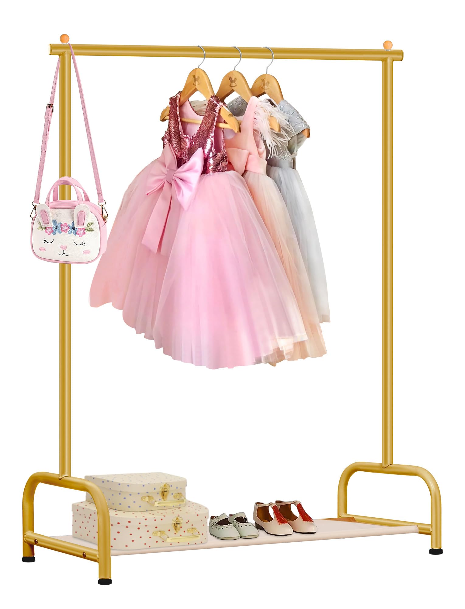 Prateleira De Roupas Sleeping Lamb Baby Com Armazenamento Para Crianças Dourada