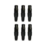 Kit 6 Plug Xlr Fêmea Profissional Preto Dreamer