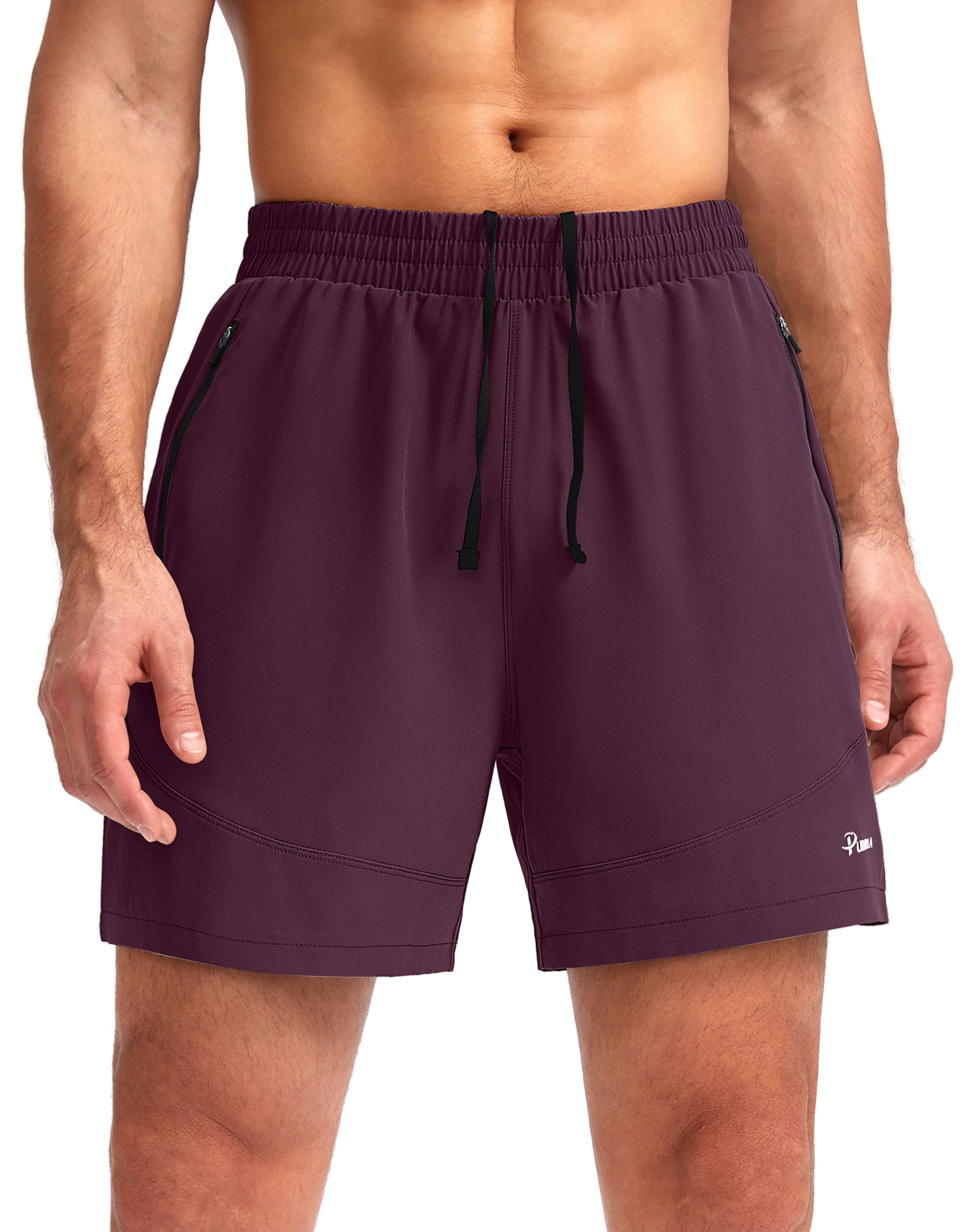 Shorts De Corrida Pudolla Para Homens Workout Athletic Wine M