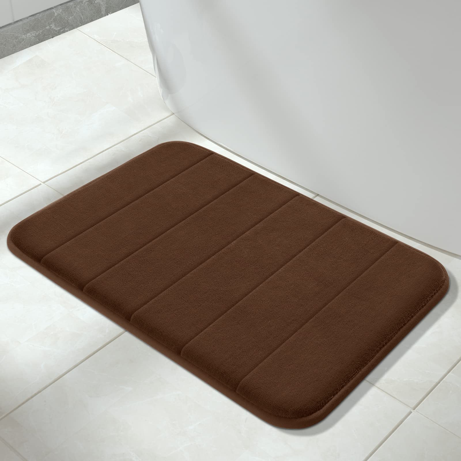 Tapete De Banho Yimobra Brown Memory Foam Super Soft 60x43cm