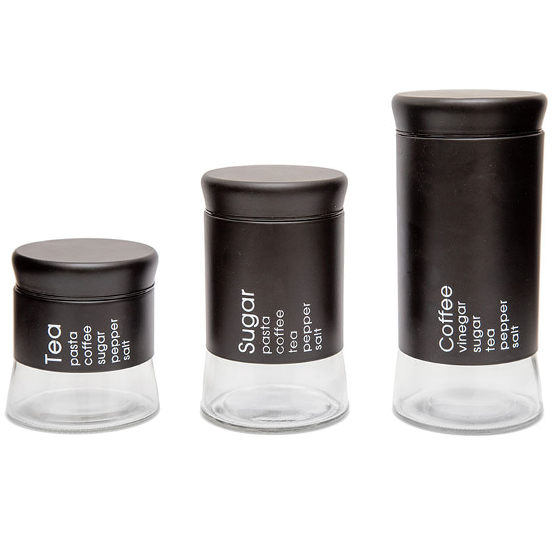 Conjunto De 3 Porta Tempero Will - Dolce Home - Preto