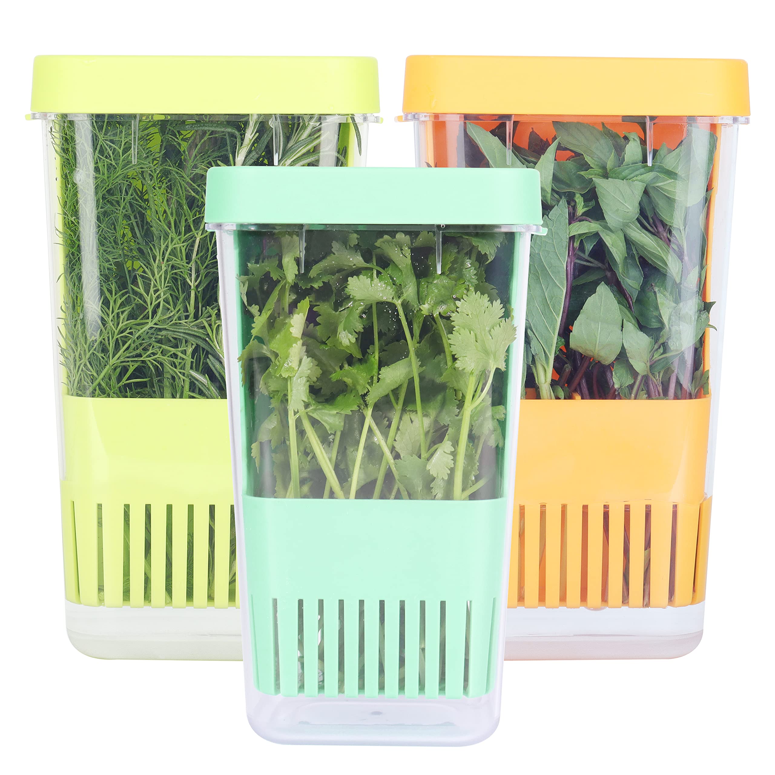 Plástico Herb Keeper Luvcosy Sem Bpa Com Cesta Interna, Pacote Com 3