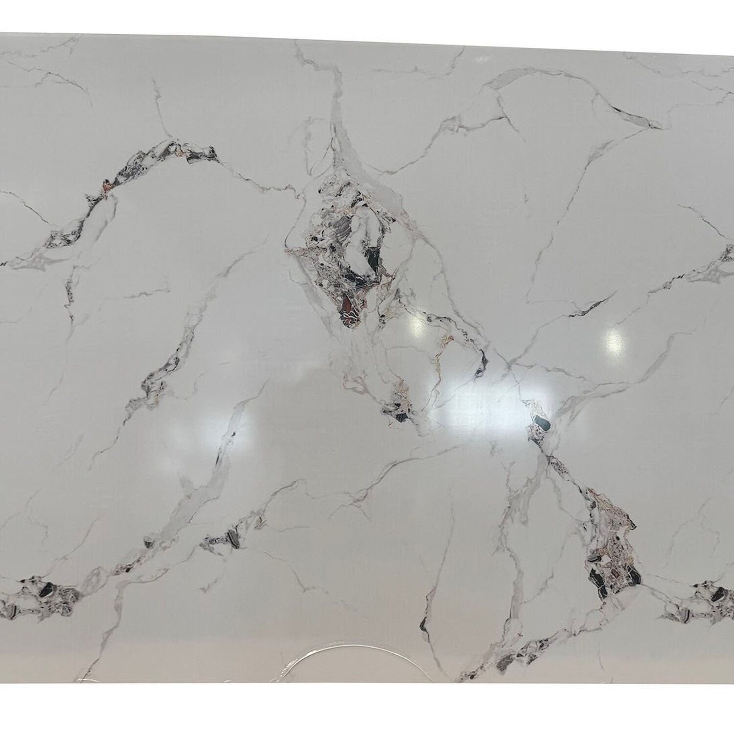 Revestimento Decorativo Premium Placa Marmorizada Soft Shadow 244cm X 122cm 2,97m² De Cobertura Formaco Decor Branco