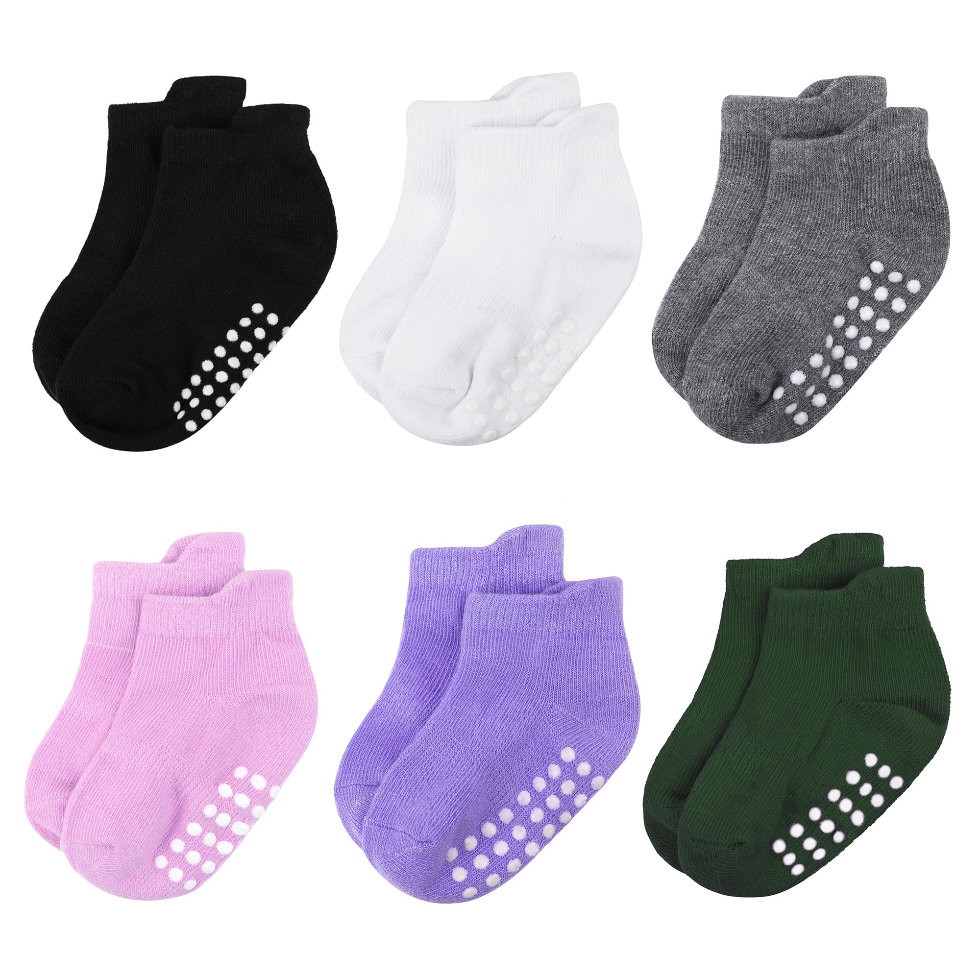 Meias De Bebê Jealkip, Pacote Com 6 Unidades, Algodão Antiderrapante, Para 3 A 10 Anos