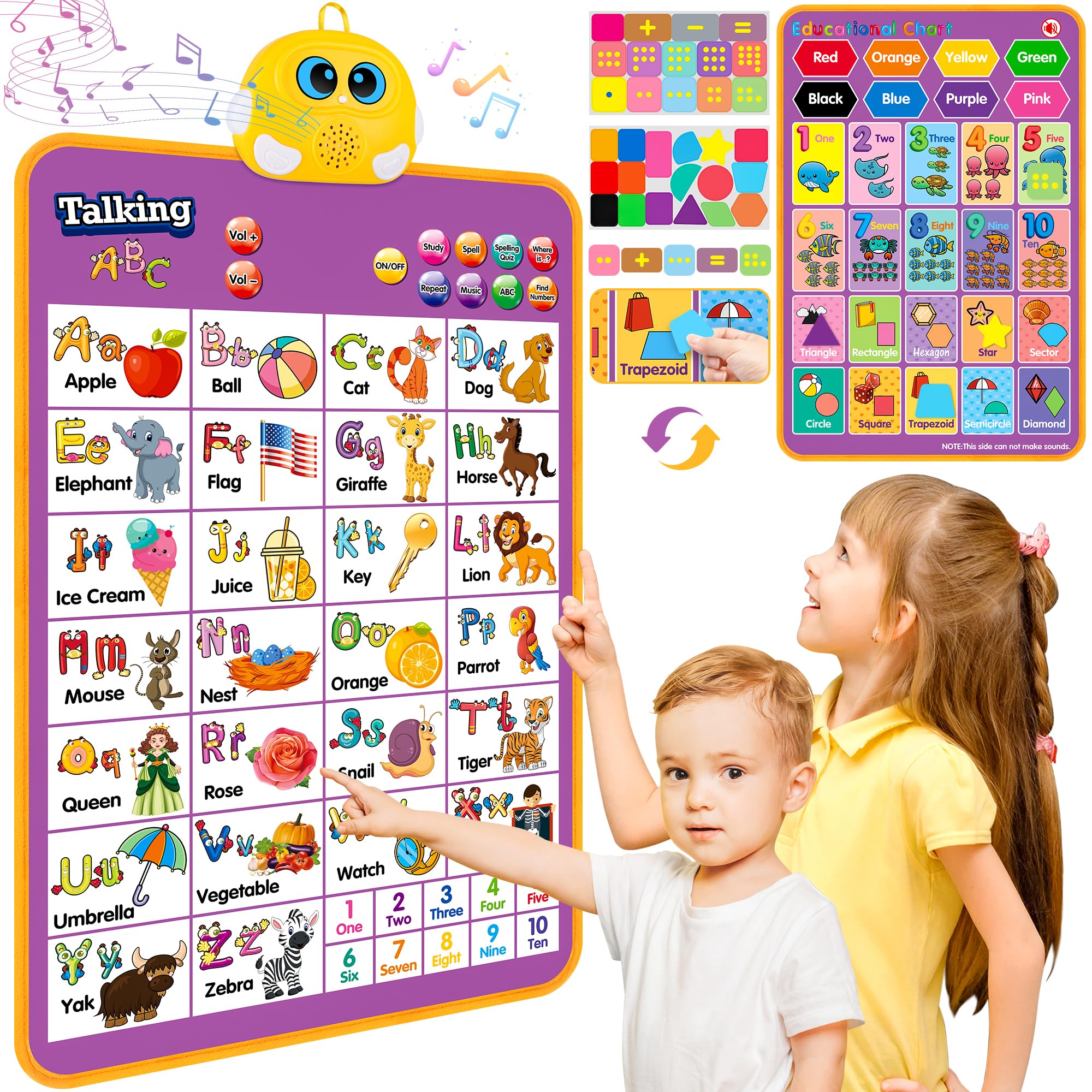 Gráfico De Parede Gahoo Talking Abc Music Poster Purple Kids 1-5y