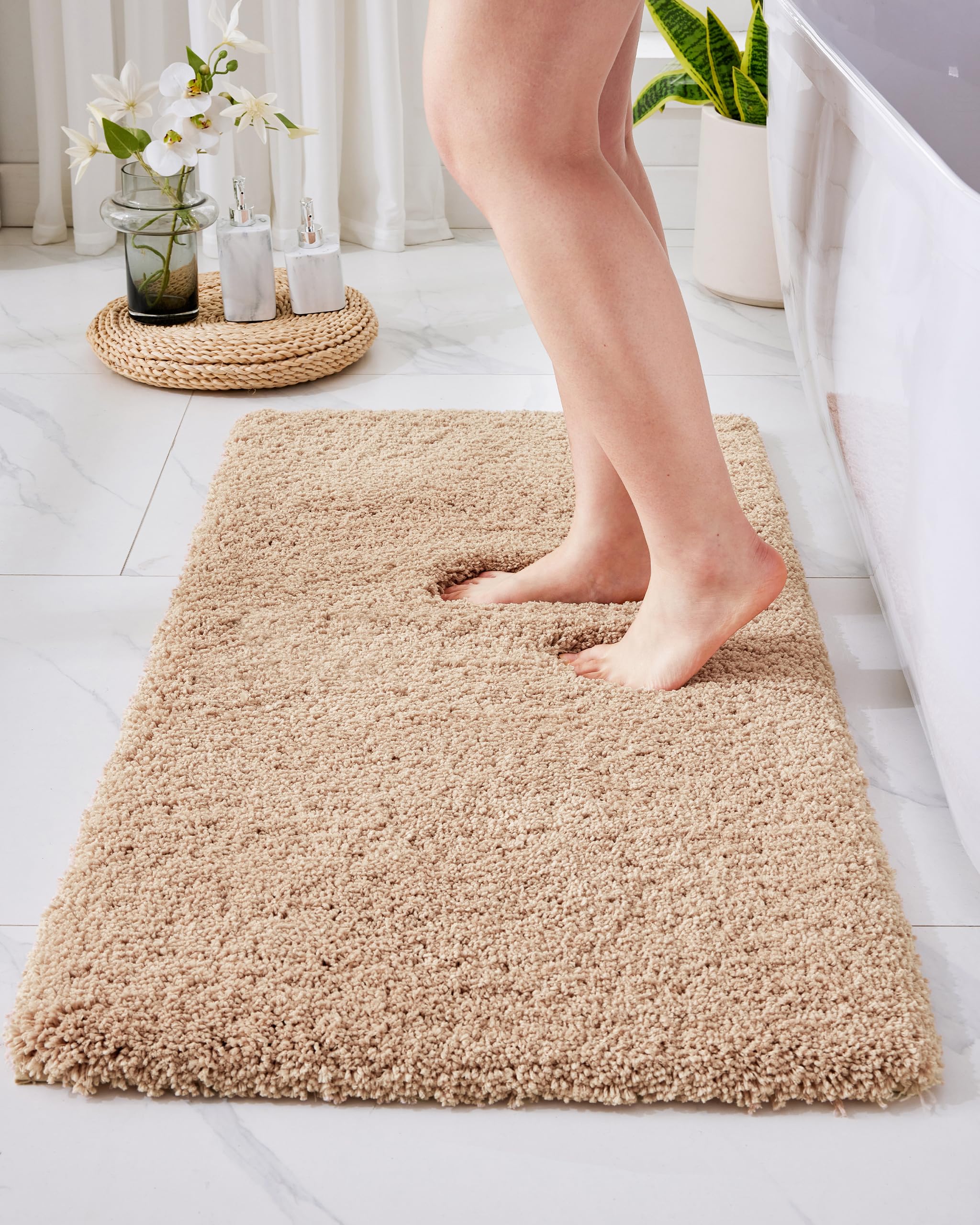 Tapete Bathroom Runner Disolla Beige 60x180cm, Antiderrapante, Lavável