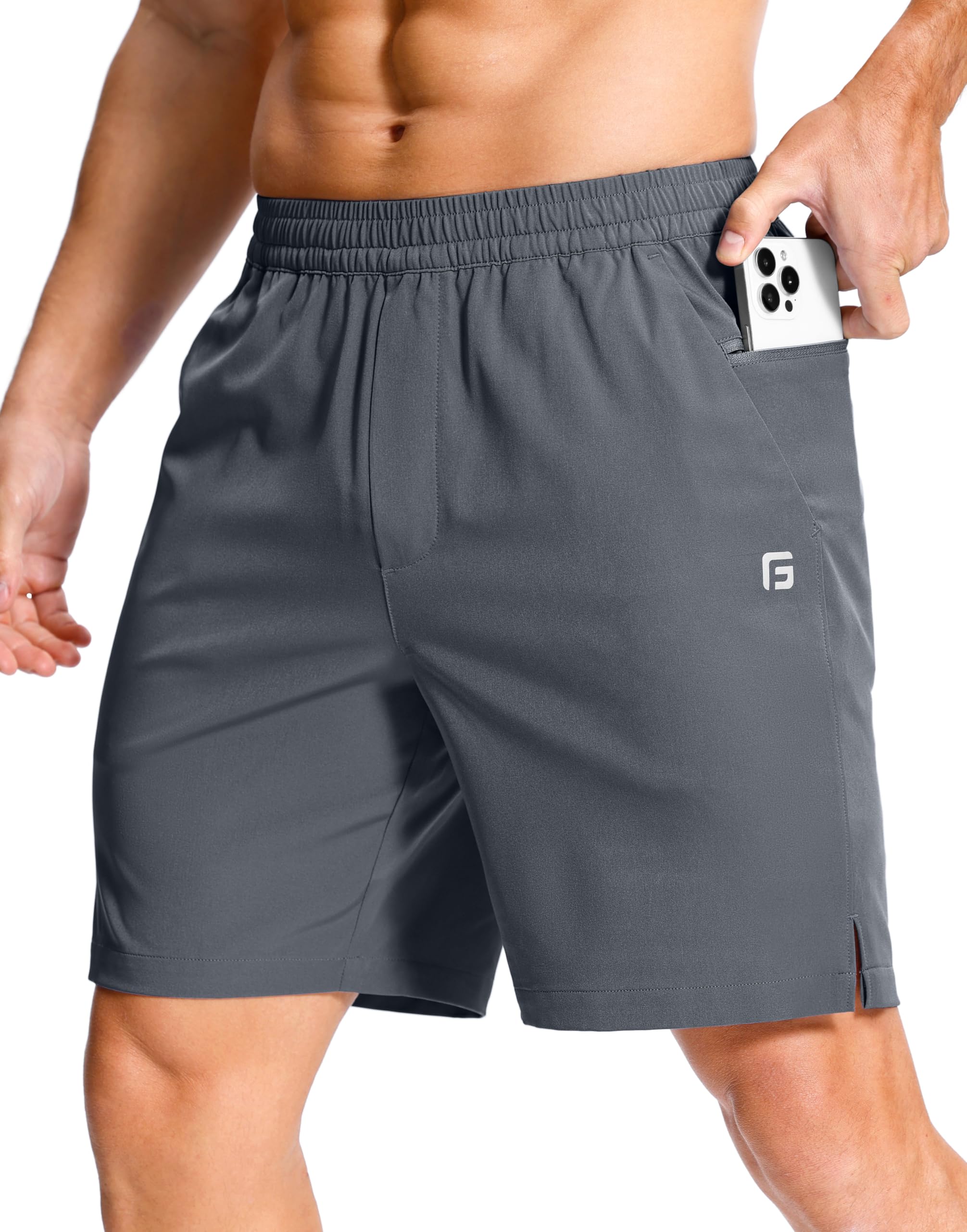 Shorts Esportivos Ggj Lightweight Quick Dry Para Homens, Cinza Xxl